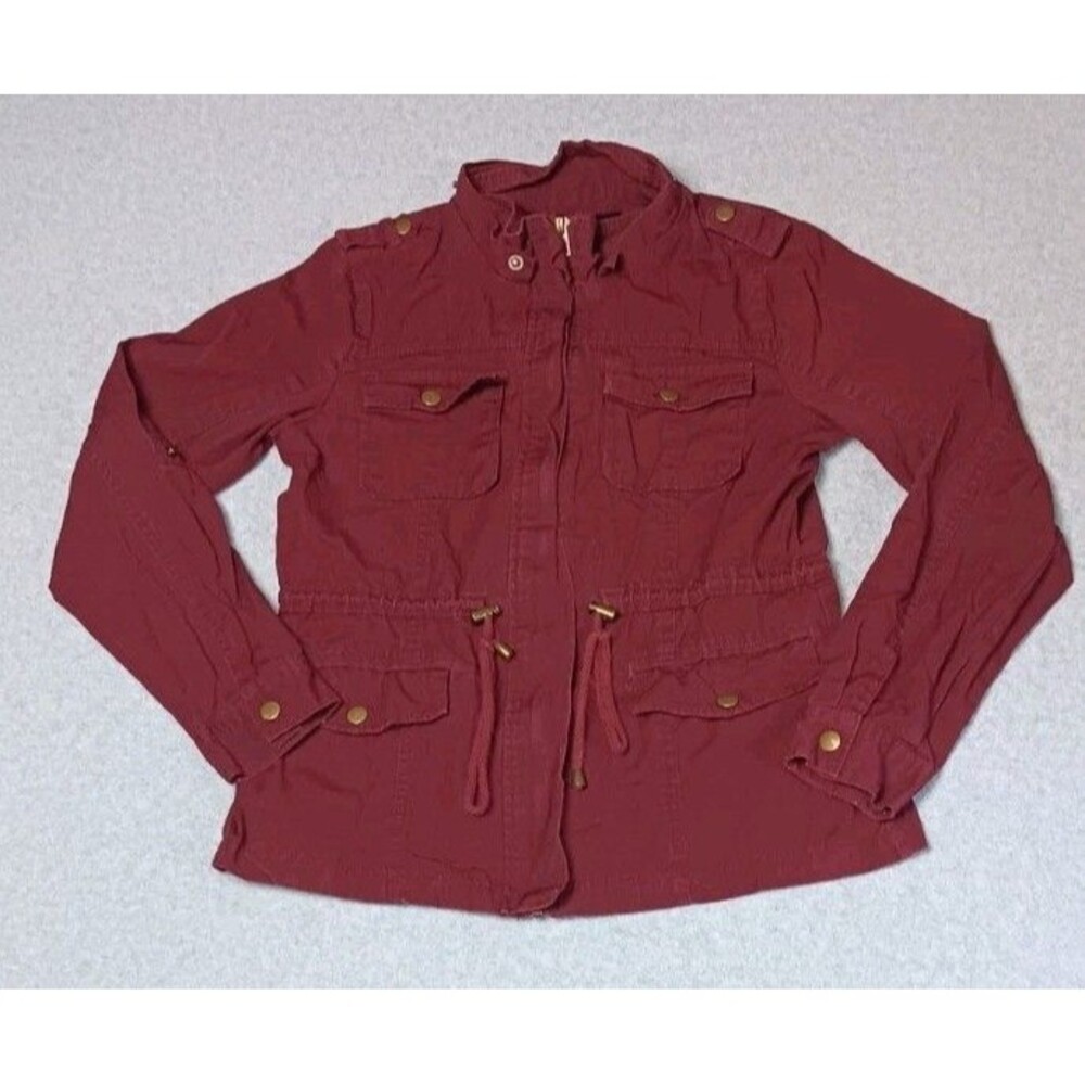 Chocolate Cargo Utility Military Feild Jacket M Maroon Gorpcore Cabincore Hiking